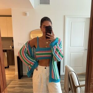 Zara Multicolored Knit Sweater & Top Set